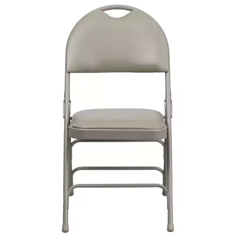 Extra Large Ultra-Premium Triple Braced Metal Folding Chair with Easy-Carry Handle