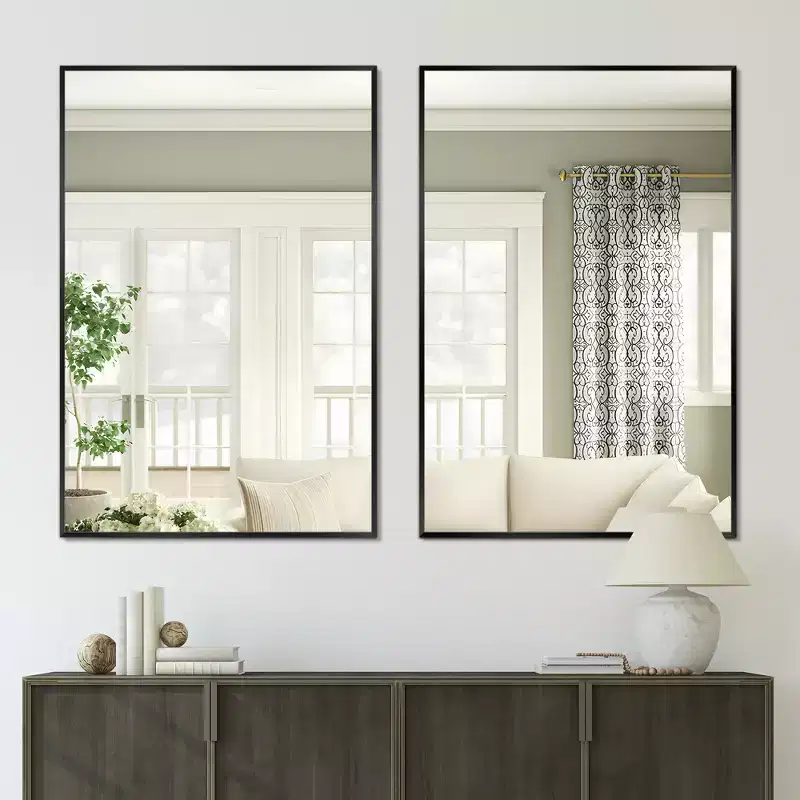 Dovelina Modern Metal Rectangle Wall Mirror Bathroom Vanity Mirror