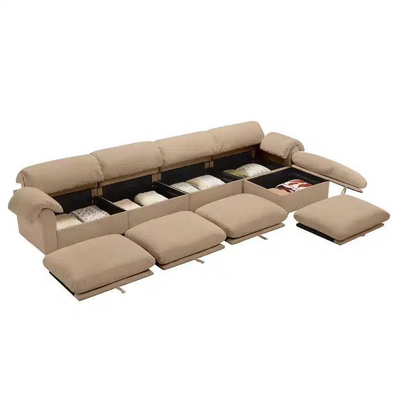 Oversized L-Shaped Sectional Sofa - Cloud-Like Couch with Storage