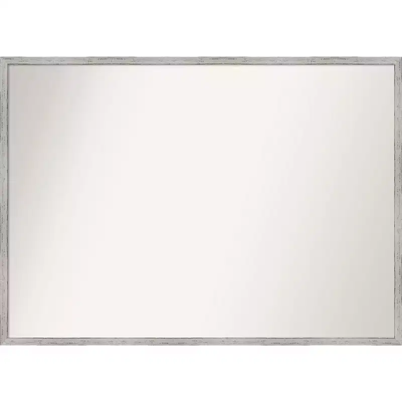 39 x 28 Non-Beveled Shiplap White Narrow Wood Bathroom Wall Mirror - Amanti Art: Includes Mounting Hardware