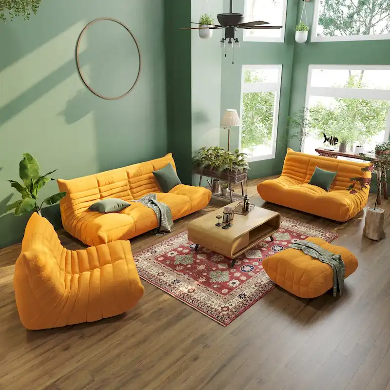 Teddy Velvet Sofa Bean Bag Couch Sets