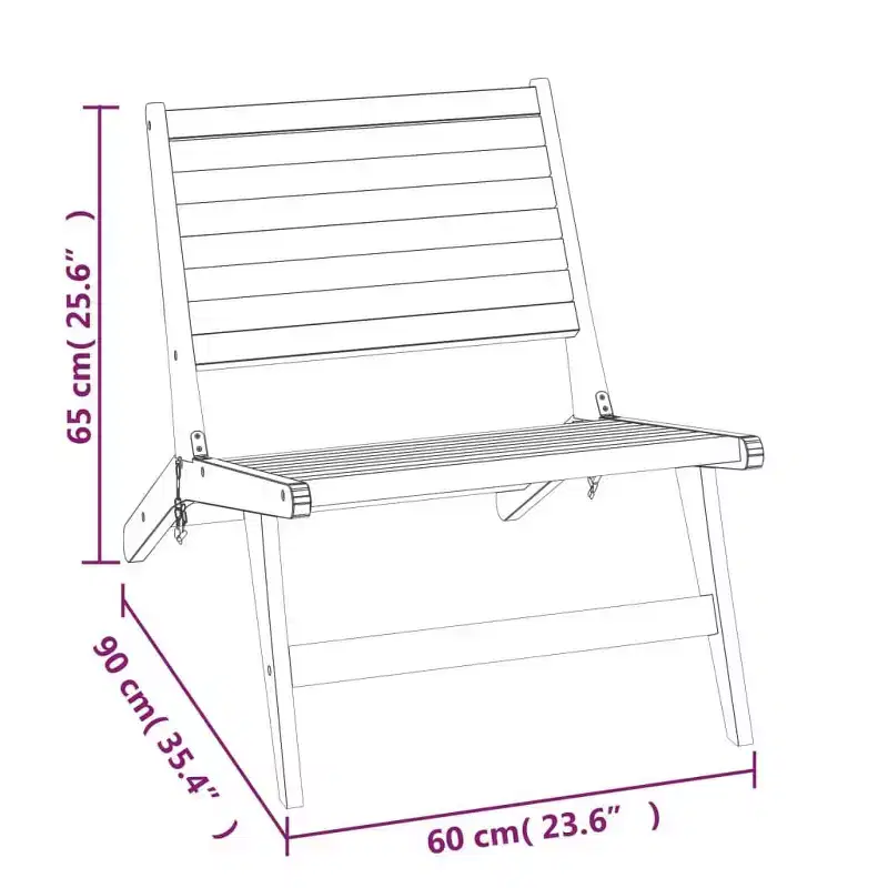 vidaXL Garden Chair Teak Solid teak wood Standard Foldable
