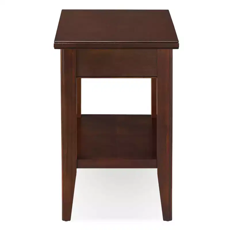 Laurent Drawer Chairside Table Chocolate Cherry Finish - Leick Home
