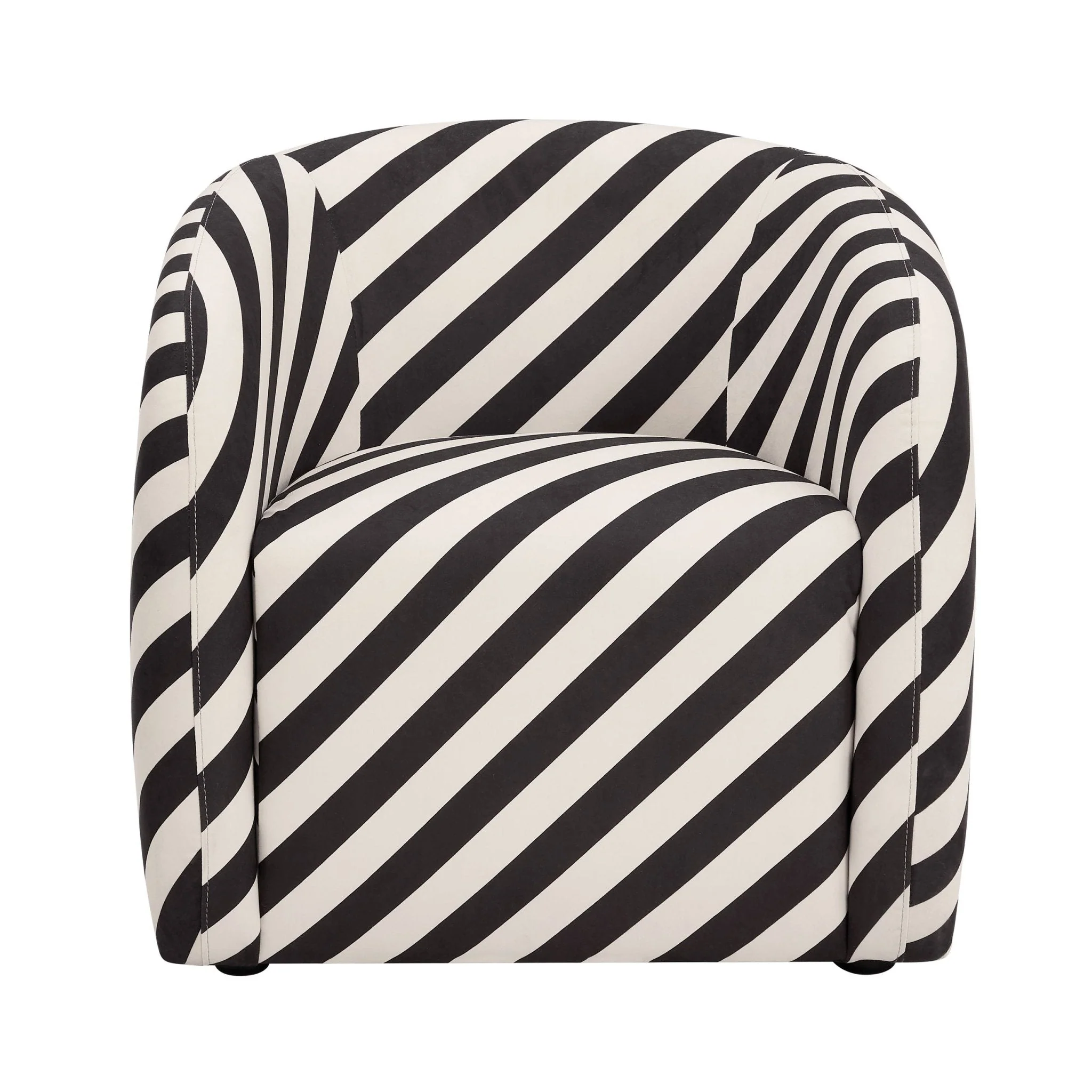Classic Mono Stripe Woven Accent Chair with Timeless Pattern for Living Room