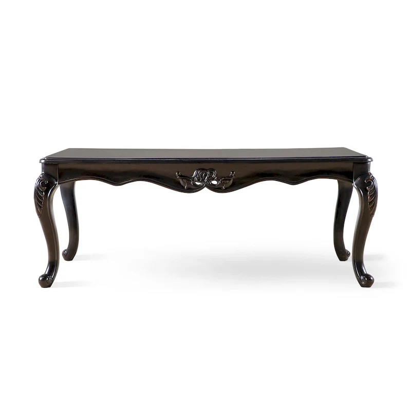 Traditional Solid Wood Coffee Table with Carved Legs