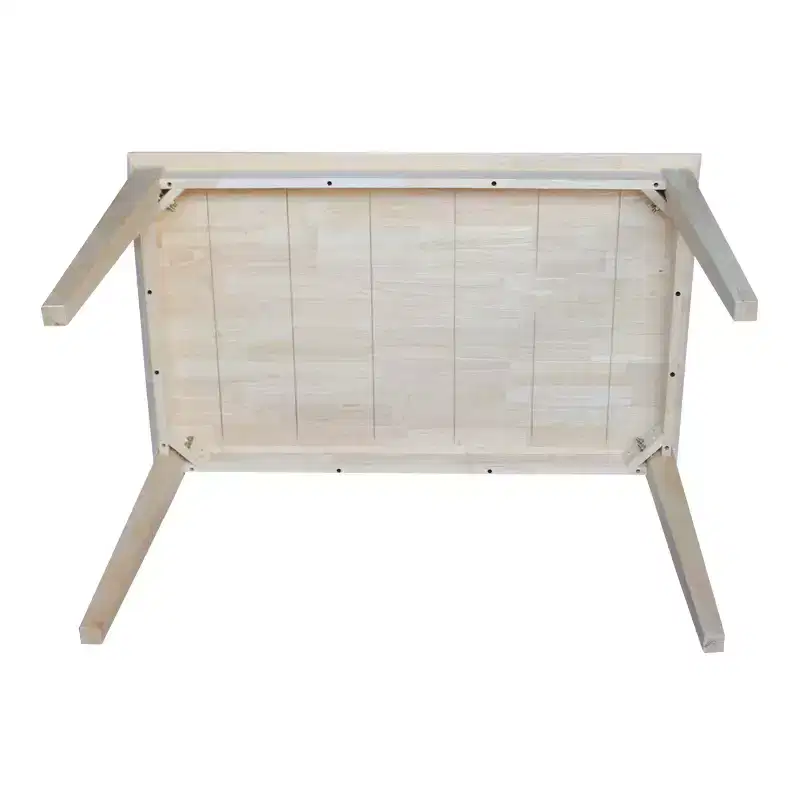 International Concepts 30' X 48' Solid Wood Dining Table with Shaker Legs Unfinished: Mid-Century Style, Seats 6