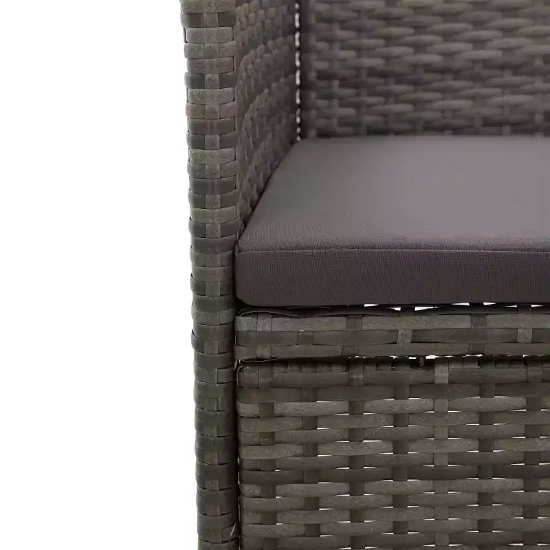 vidaXL Rattan Chair Set of 2 Poly Rattan and Steel