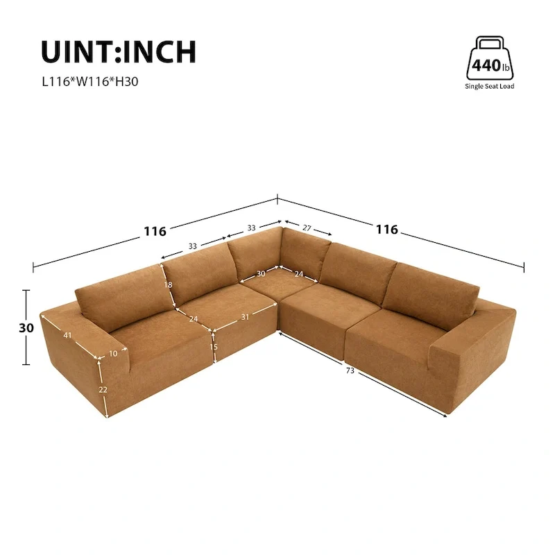 Modular L Shaped Sectional Sofa