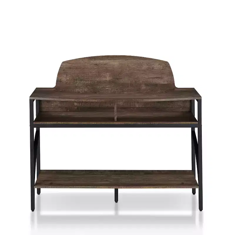 Camie Console Table Reclaimed Oak - miBasics: Sturdy Entryway Furniture with Storage Shelves