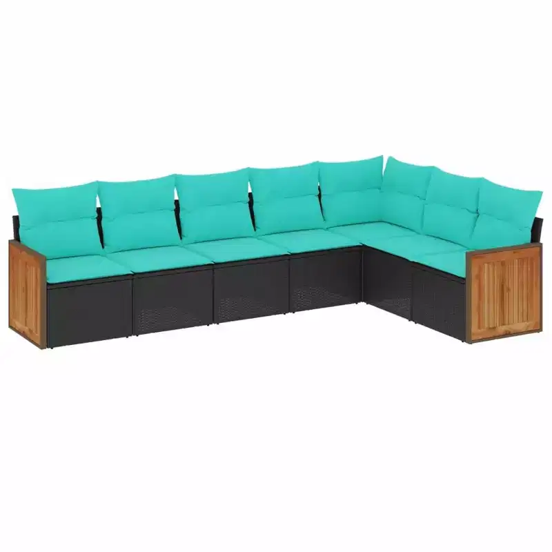 vidaXL Patio Sofa Set Black - Black Without Table