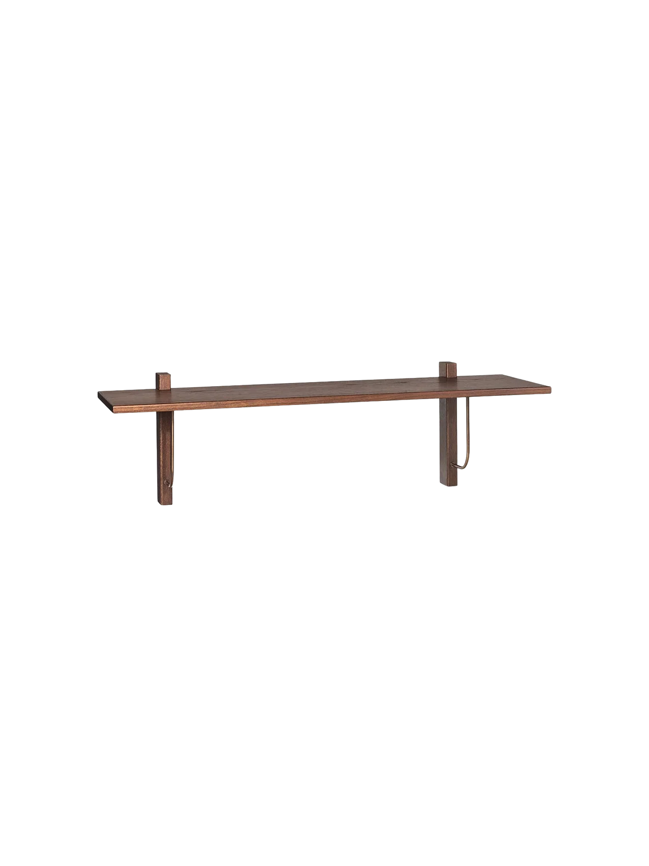 Modernist Marble & Dark Oak Wall Shelf Large with Architectural Bracket Design for Living Room & Home Office