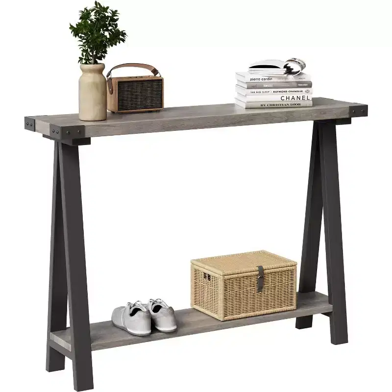 Farmhouse Narrow Entryway Table, 43.3 Console Table with Storage