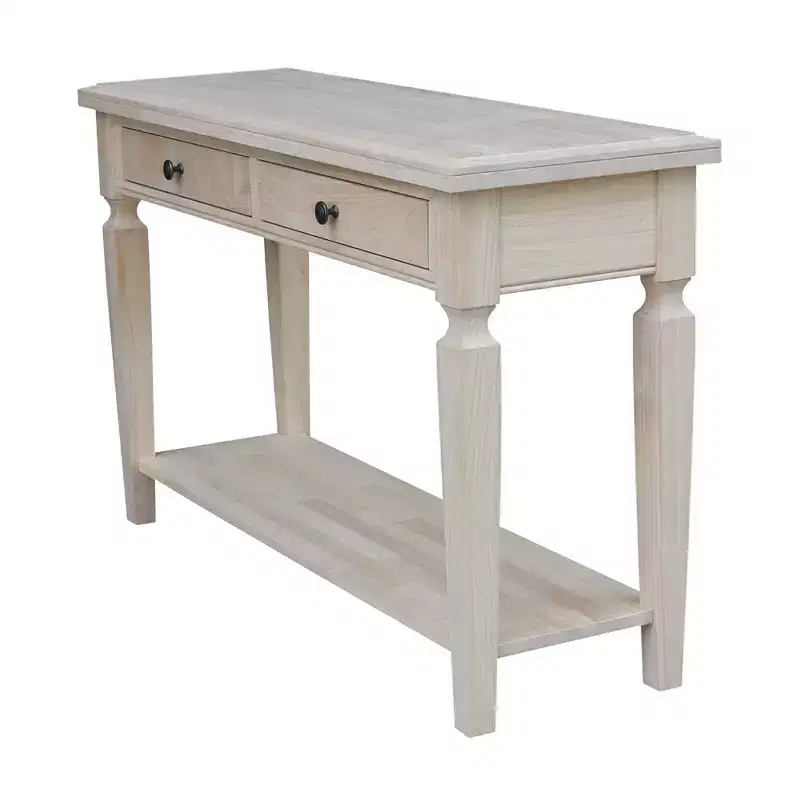 Vista Console and Sofa Table Natural - International Concepts: Durable Parawood, Modern Rectangle Design