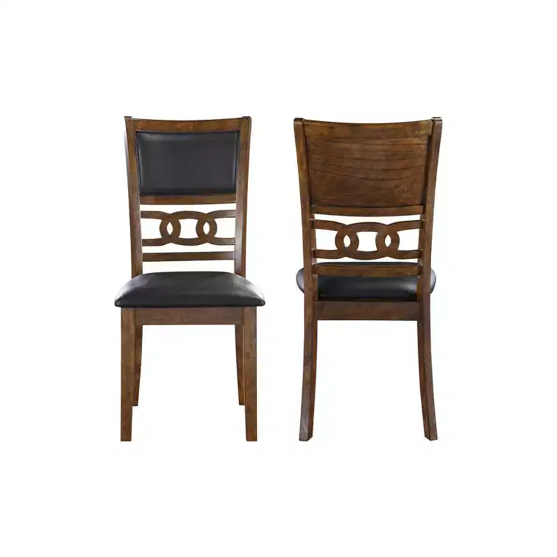 Gia Faux Leather Dining Chairs in Brown