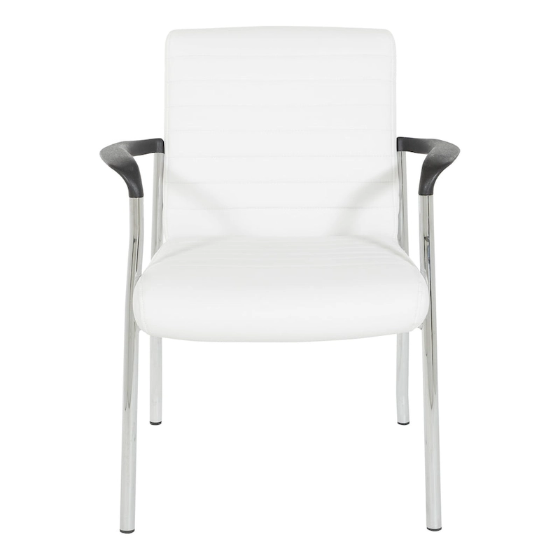 Guest Chair with Faux Leather and Chrome Frame