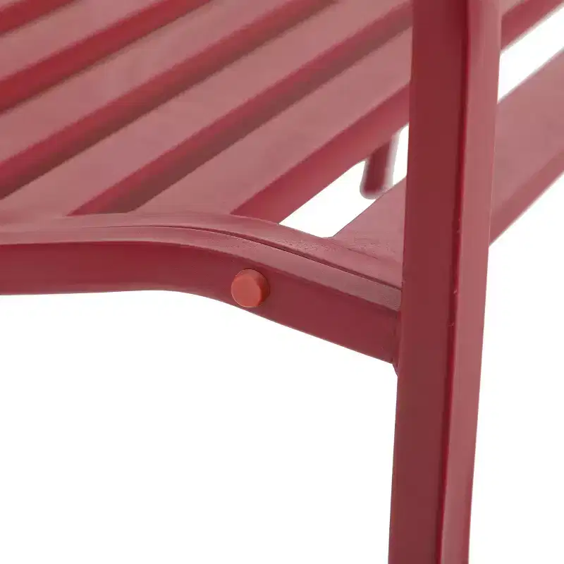 Metal Patio Bench with Steel Frame - Red - Captiva Designs: Weather-Resistant Garden Loveseat