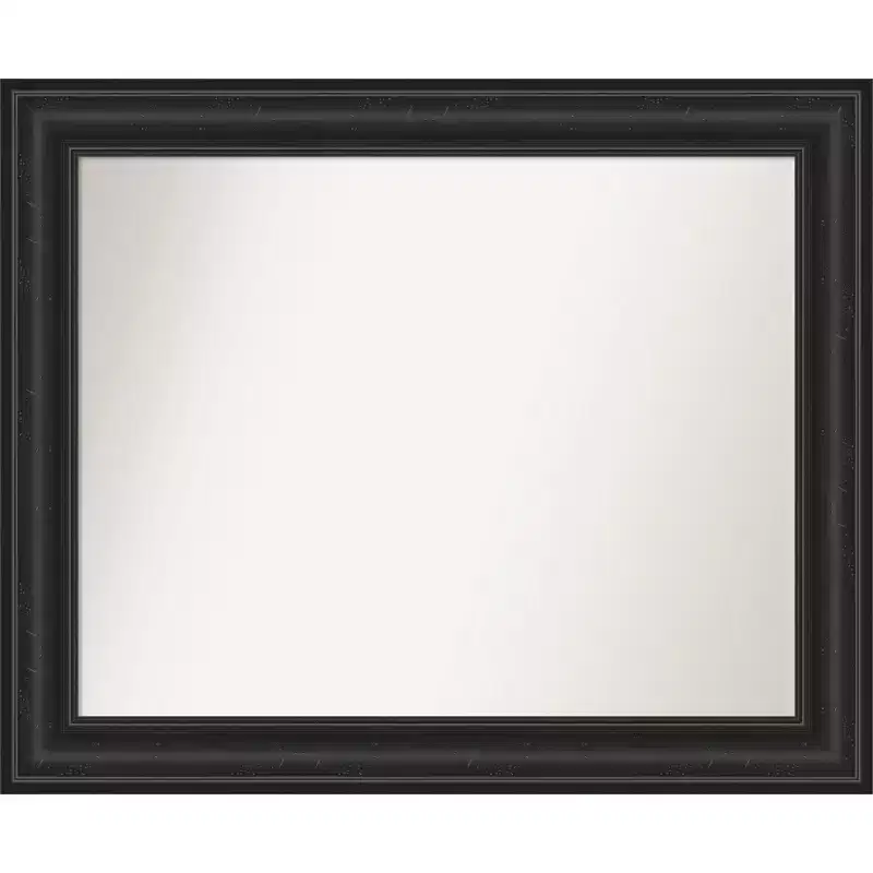 Amanti Art 34"x28" Non-Beveled Shipwreck Black Bathroom Wall Mirror: Rectangle, Polystyrene Frame, Wall Mounted
