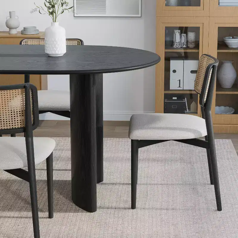 Dovelina Oval Dining Table Curved Leg Kitchen Table