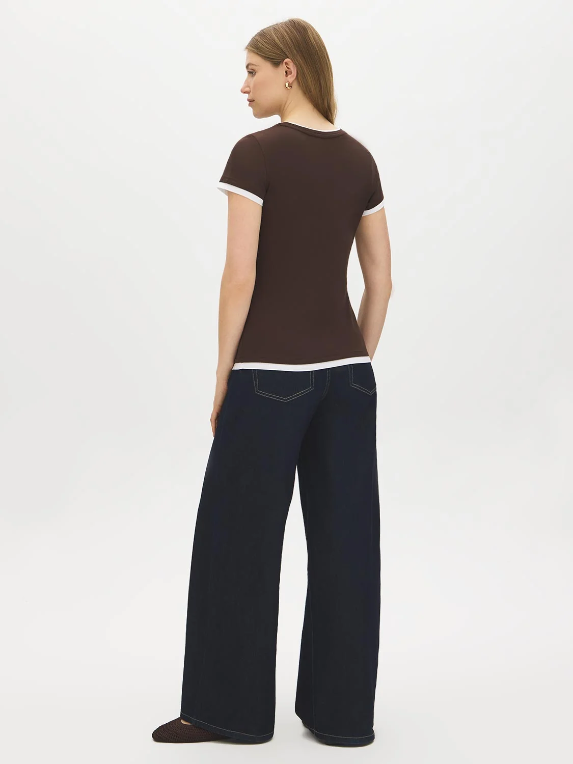 Layered Crew Neck Jersey Top