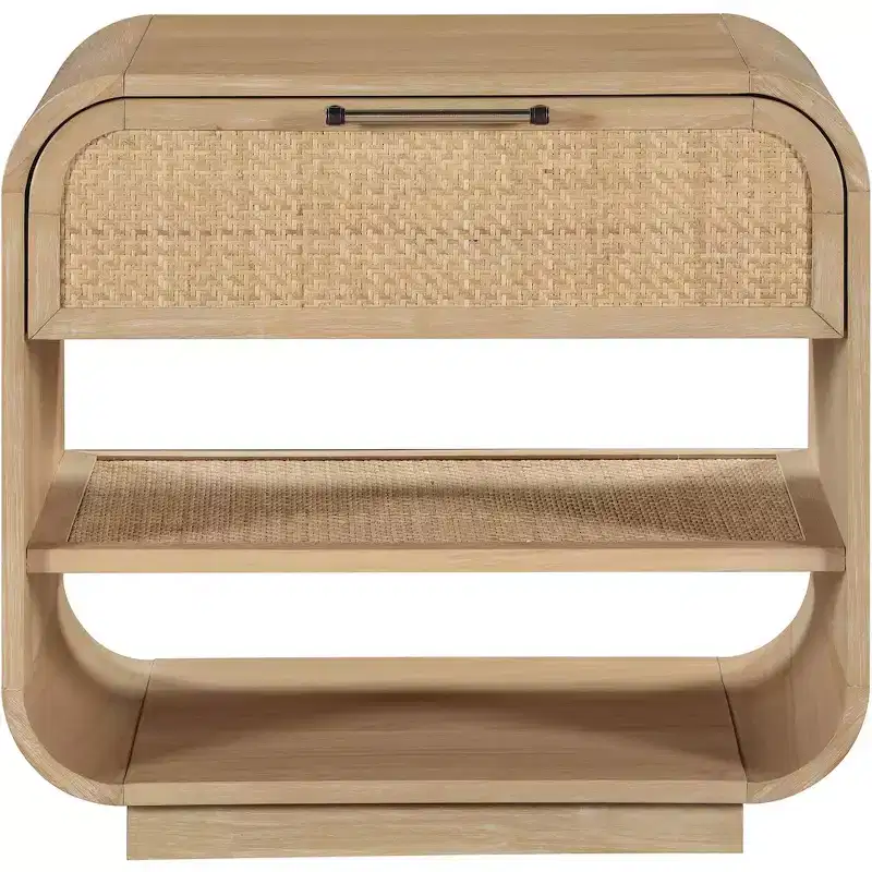 Natural Rubberwood Nightstand