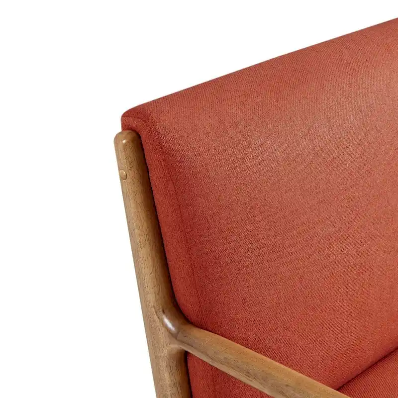 Mid-Century Lounge Chair with Upholstered Seat and Wood Frame