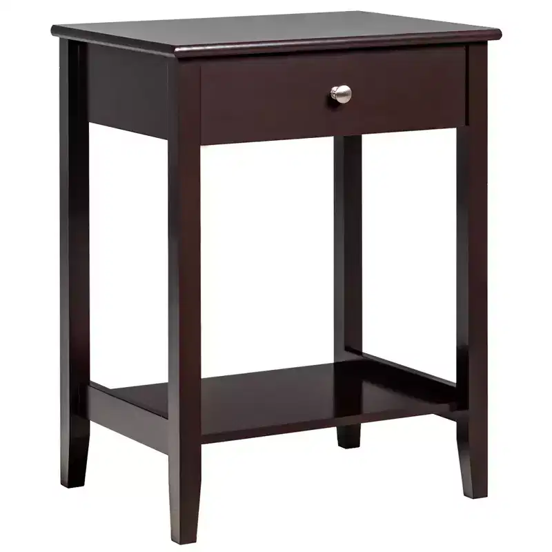 Nightstand End Table Storage Display Bedroom Furniture Drawer Shelf Beside White\Brown\Grey