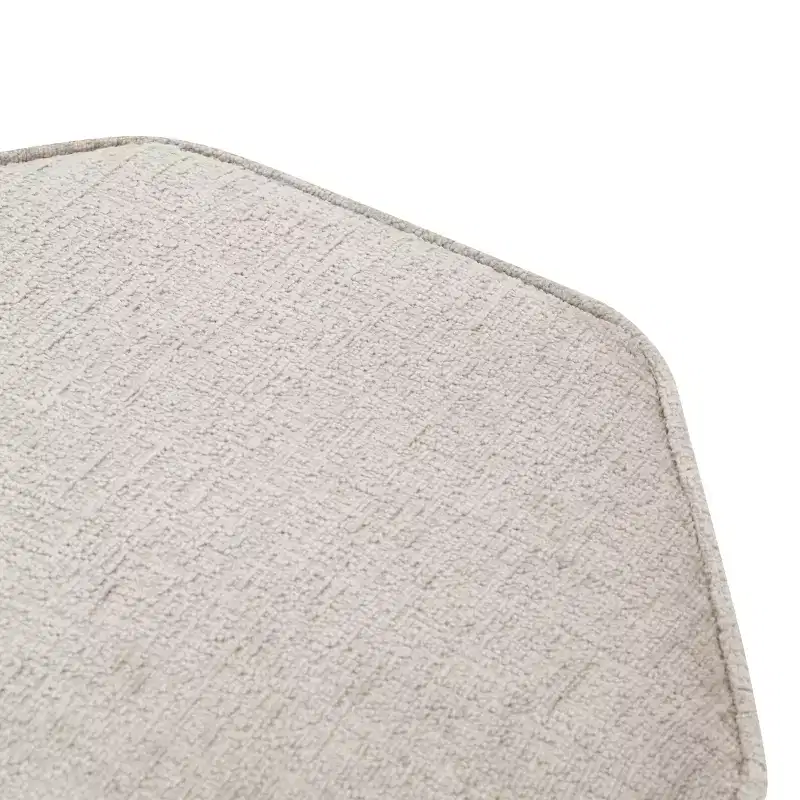 Rosaria Chenille Hexagon Ottoman — Wood Frame, Polyester, Polyurethane Foam
