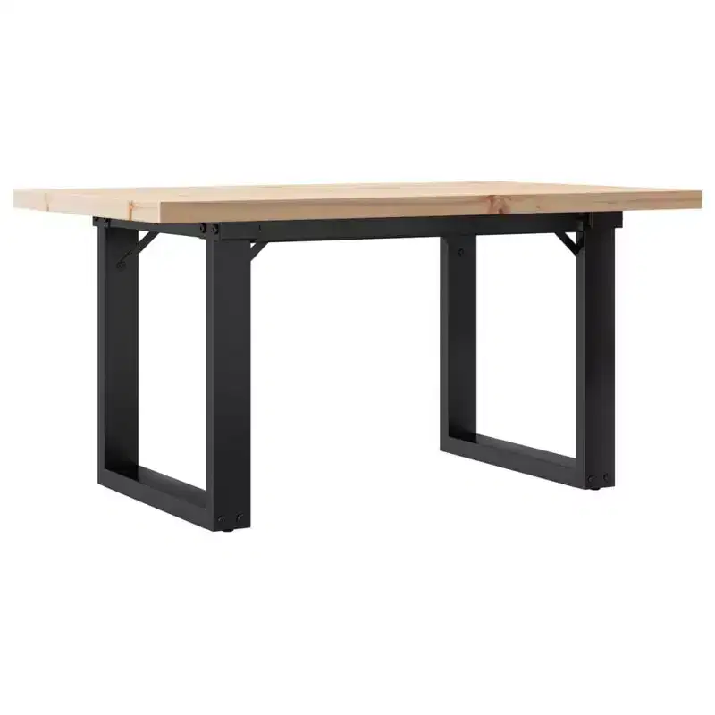 vidaXL Coffee Table O-Frame Solid Wood Pine and Steel