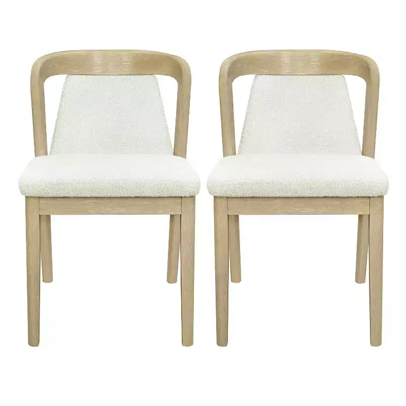 Christopher Knight Home Agosti Upholstered Backrest Armless Rubberwood Dining Chairs (Set of 2)