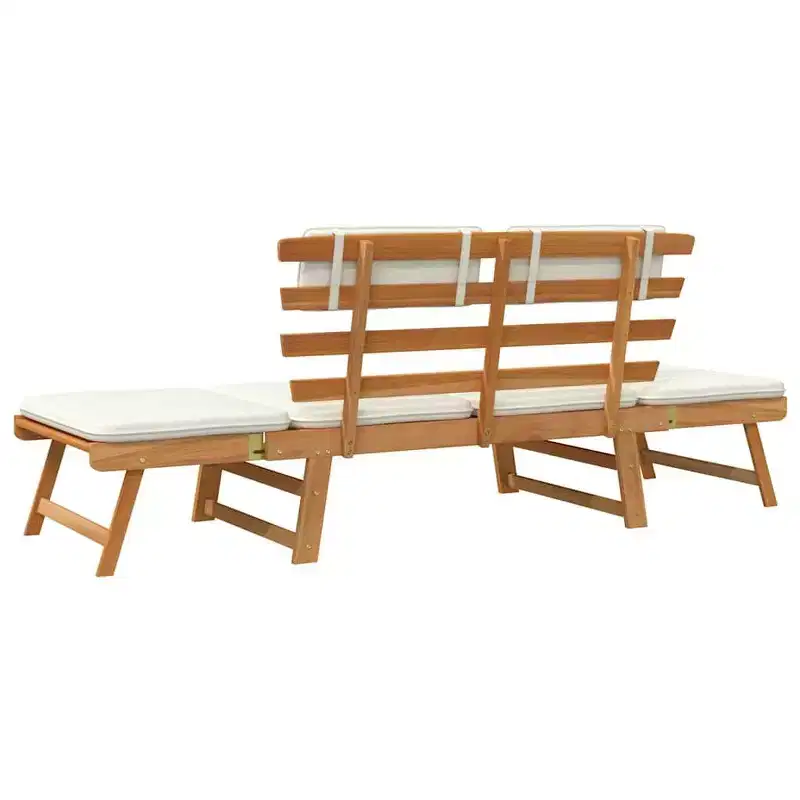 vidaXL Garden Bench Green, Brown Solid Acacia wood, Polyester Medium
