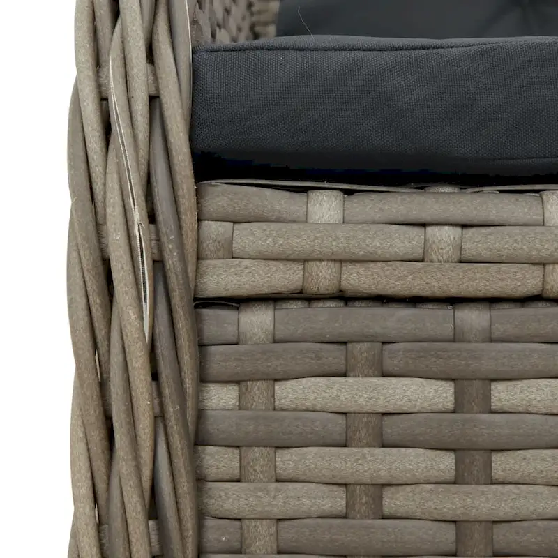 vidaXL Garden Dining Set Grey PE rattan Large Garden Dining Set - 63 x 31.5 x 29.1/ 6