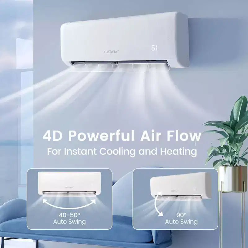 Costway 18,000 BTU Mini Split Air Conditioner AC Unit with Heat Pump & Remote Control