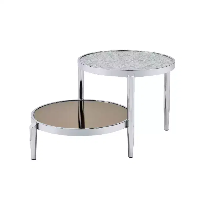Coffee Glass Table Chrome Finish