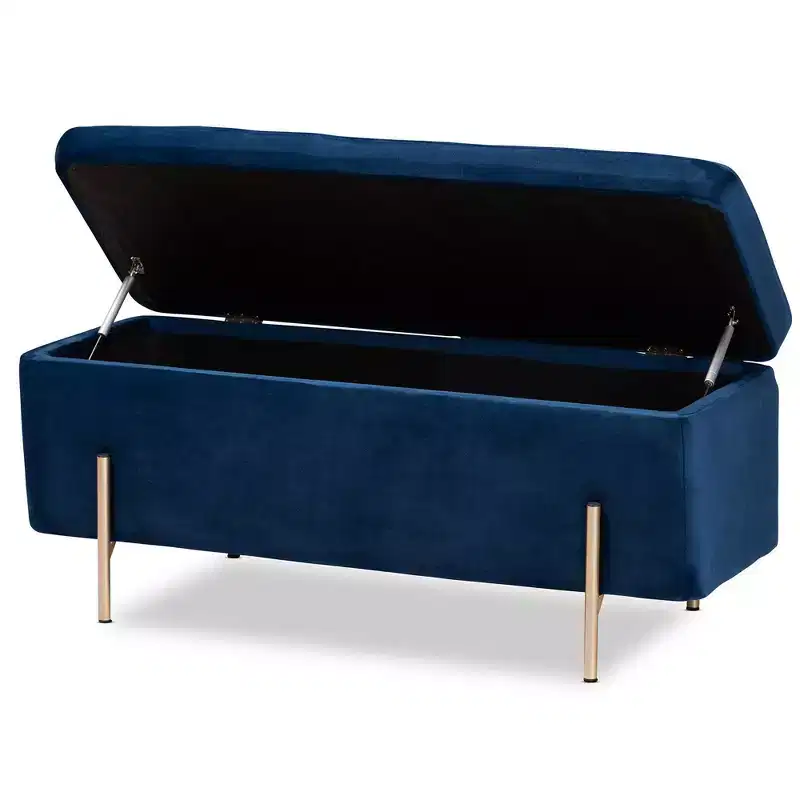 Velvet Metal Storage Bench