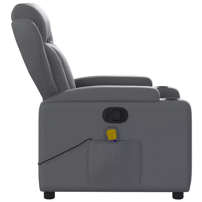 Gray Faux Leather Massage Recliner Chair – Single