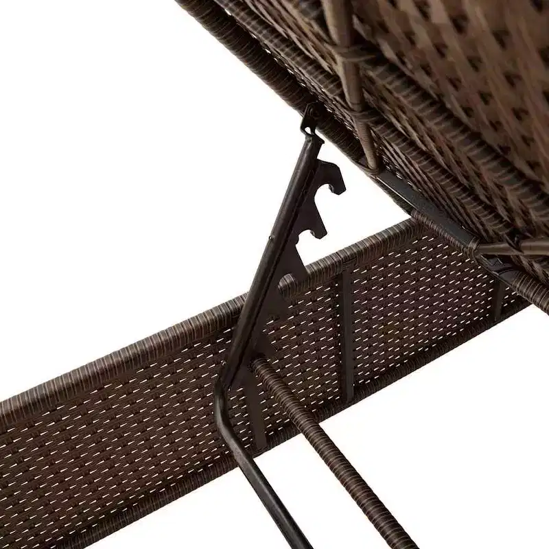 vidaXL Patio Sun Lounger PE rattan Standard Height-Adjustable
