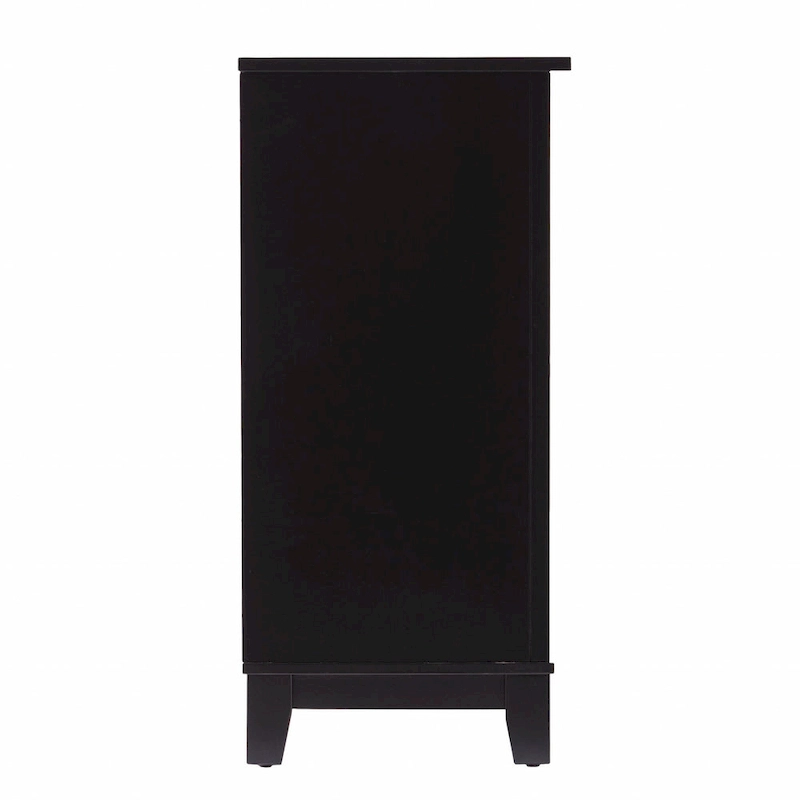 HomeRoots 50 Black Solid Wood Two Drawer Sideboard