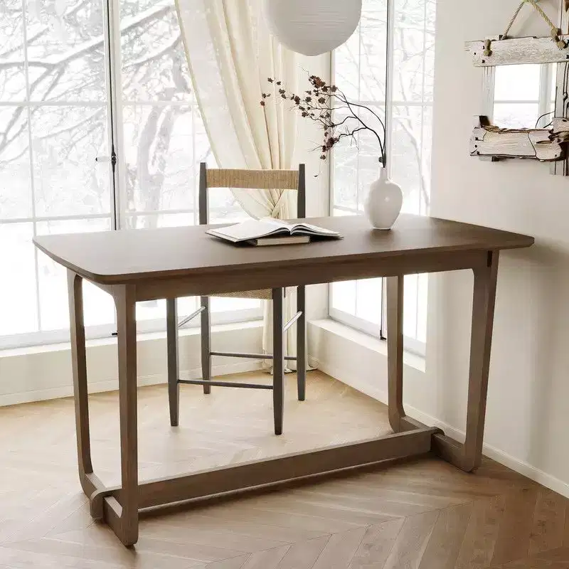Classic Utility Rubber Wood Desk with Spacious Surface,Rustic Farmhouse Style Table,Versatile Home Table,Durable for Living Room/Study/Bedroom