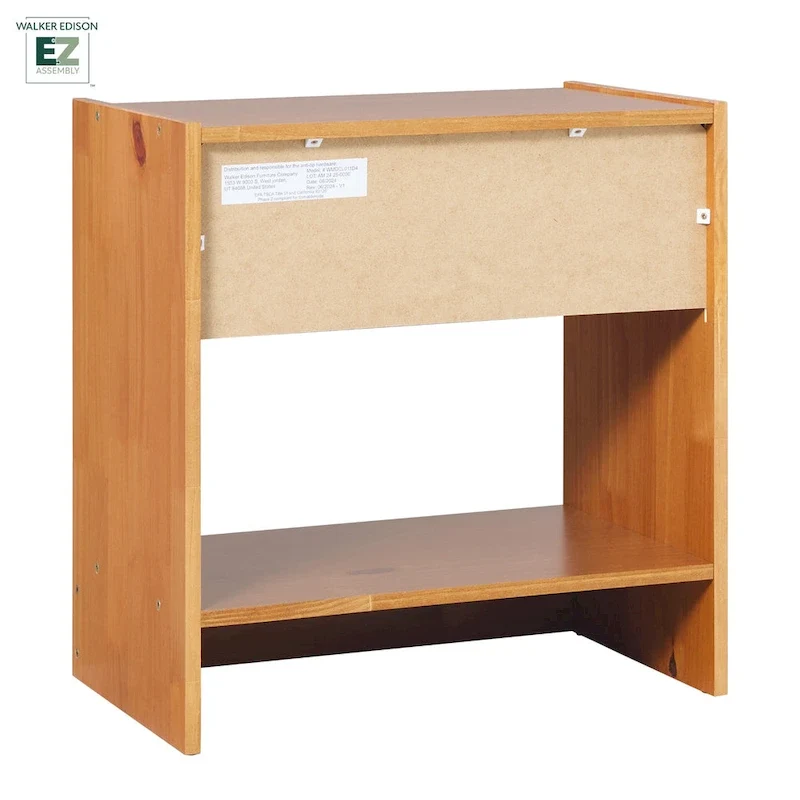 Walker Edison Modern Easy Assembly 1-Drawer Solid Wood Nightstand