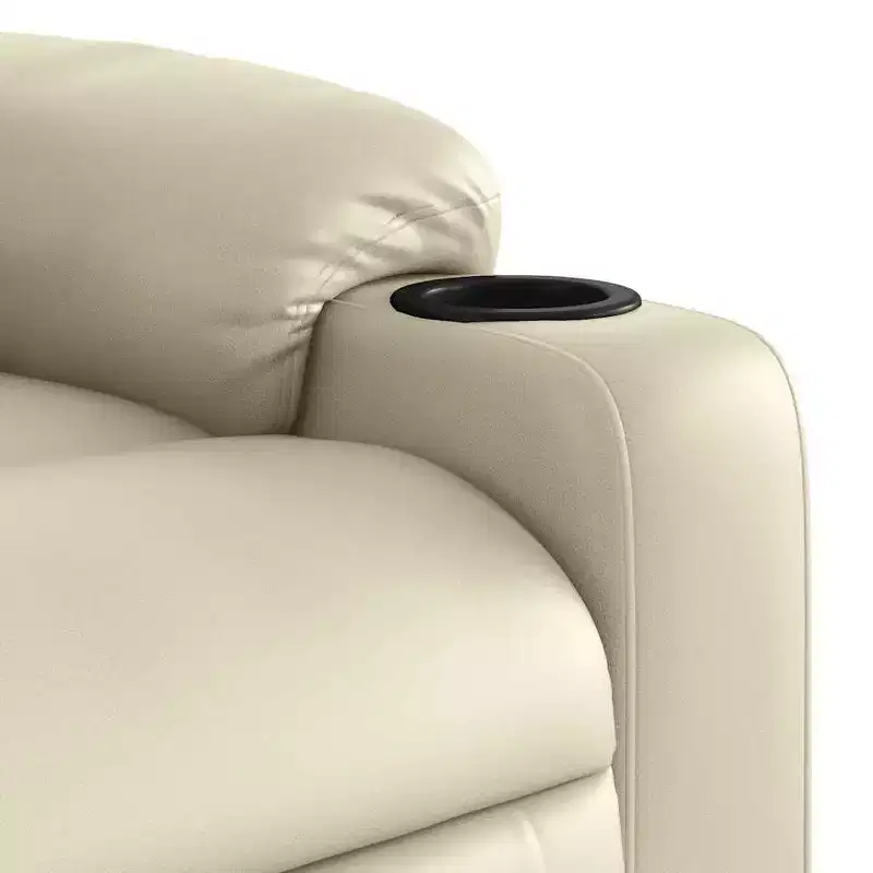 vidaXL Electric Massage Recliner Chair Cream Faux Leather