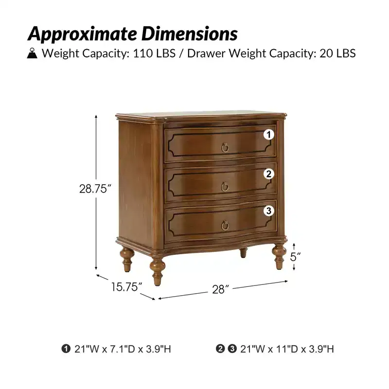 Linus 3-Drawer end table Set of 2| ART OF LIVING DESIGNS