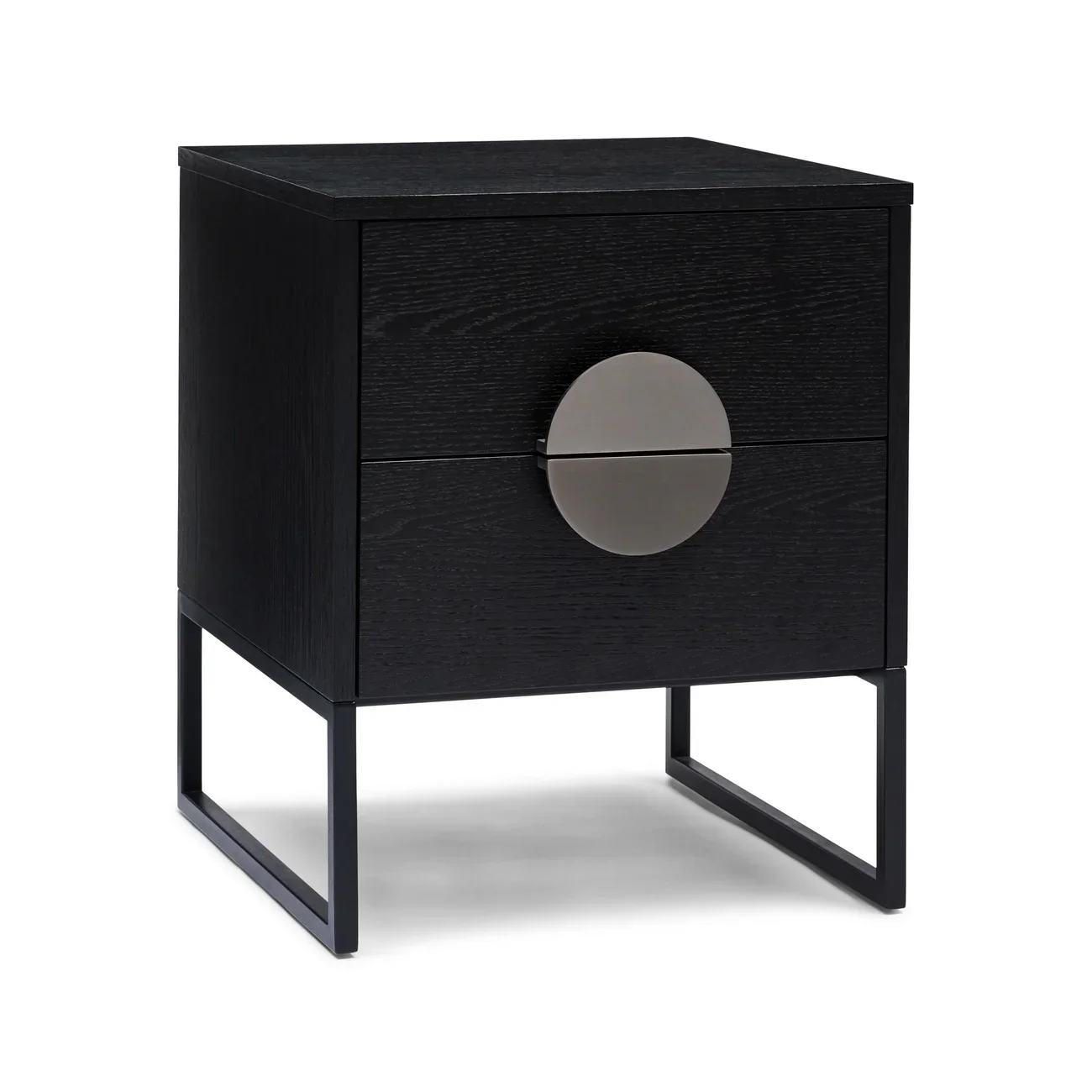 Modern Black oak Oak Bedside Table for Bedroom