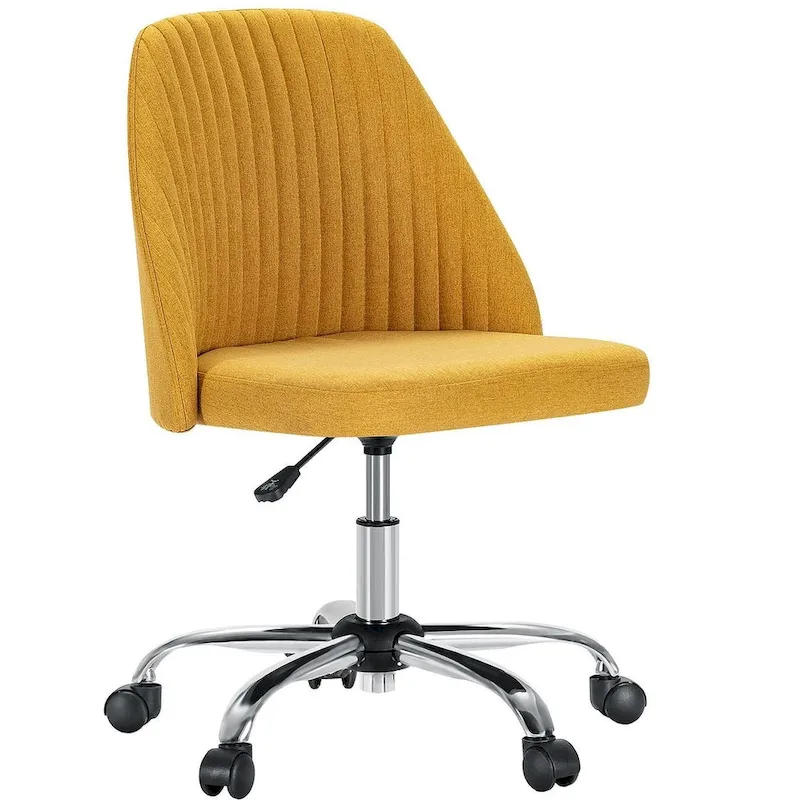 Adjustable Height Fabric Office Chair with Swivel Wheels