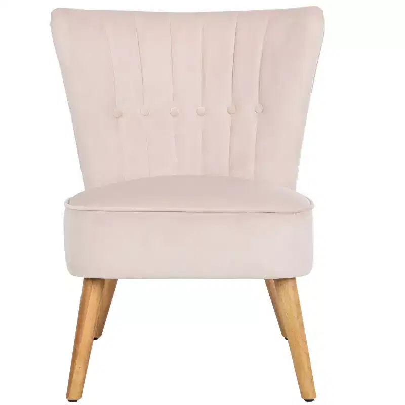 Mid-Century Accent Chair, Slate Blue and Natural