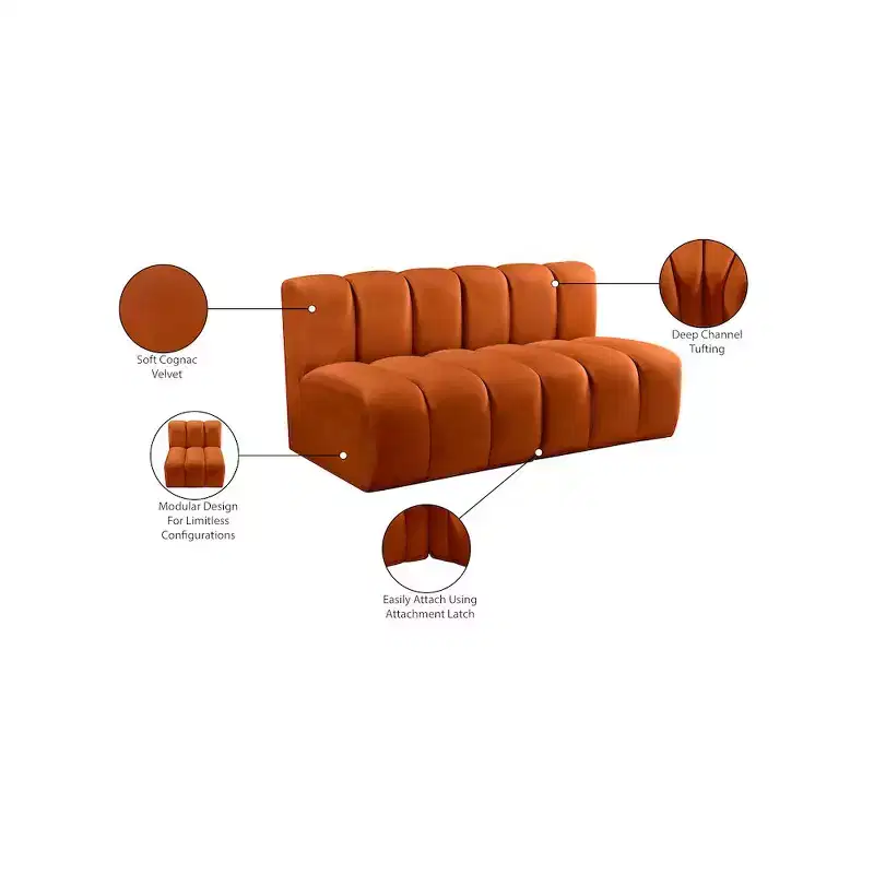 Meridian Furniture,Arc Velvet Modular Sofa