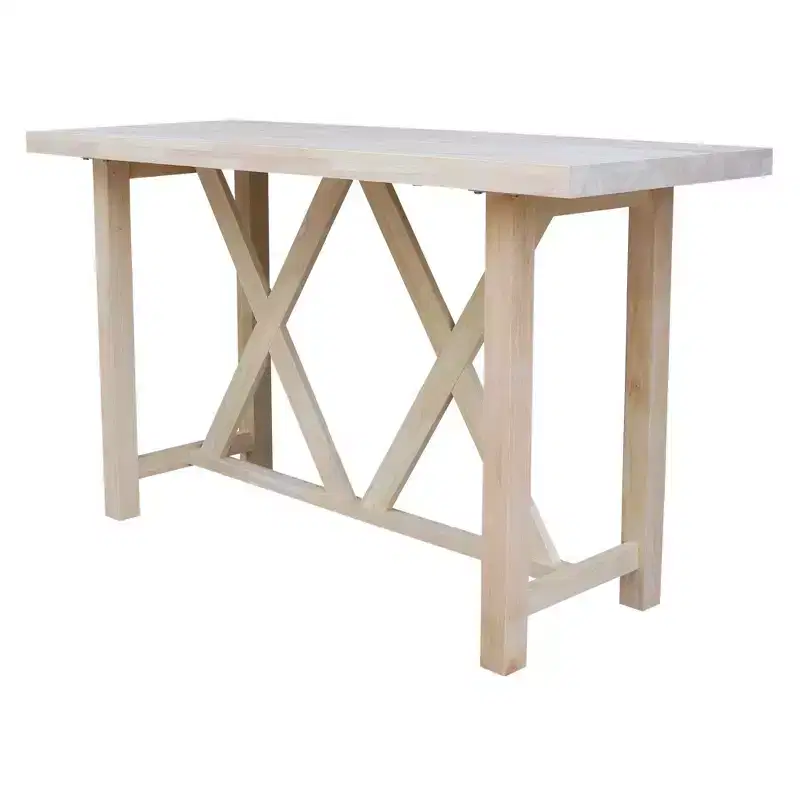 Bar Height Table Unfinished Solid Parawood