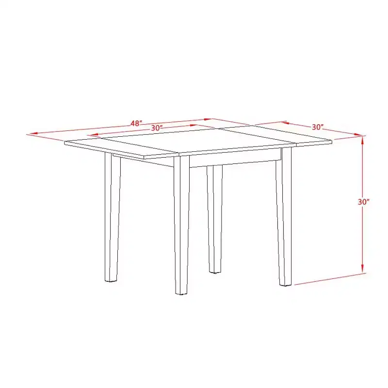 HomeStock Rectangular Table 30X48 With 2 Drop Leaves