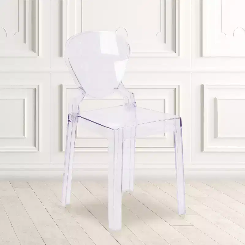 Flash Furniture Ghost Chair with Tear Back in Transparent Crystal
