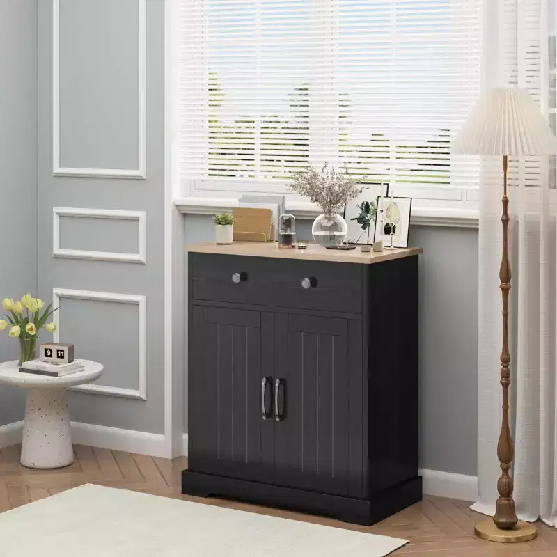 Kitchen Storage Cabinet with 2 Drawers and 2 Doors