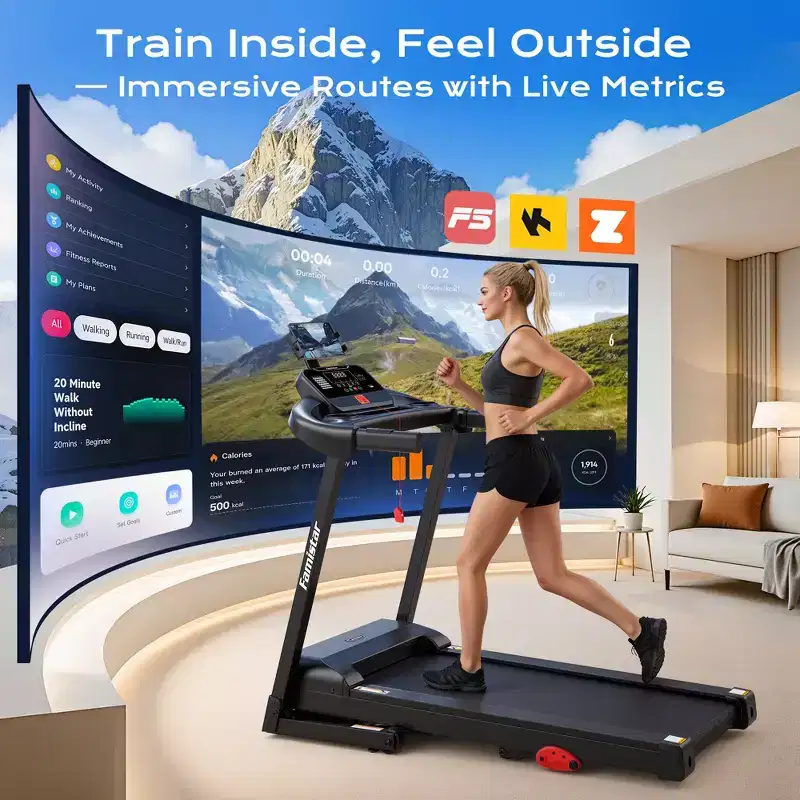 Folding Treadmill for Home, 3.1HP Treadmill with 12% Incline, Treadmill 350lbs Capacity, Running Machine Fitness, 0.6-7.5MPH,